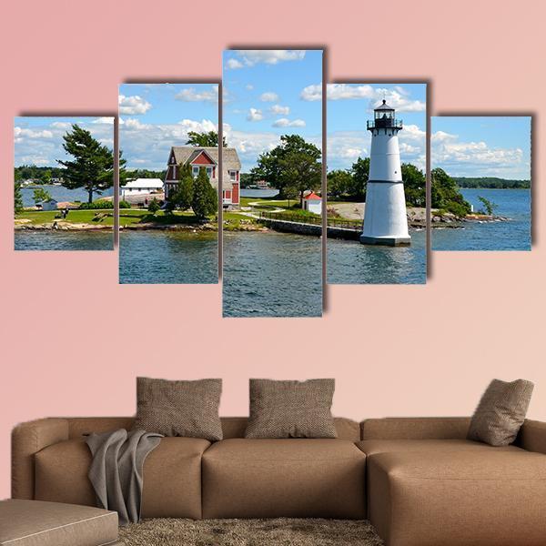 One Island NY Canvas Wall Art-5 Star-Gallery Wrap-62" x 32"-Tiaracle