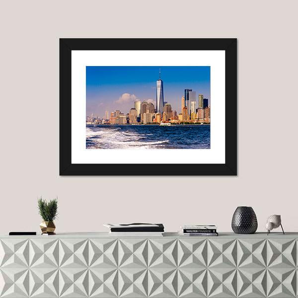 One World Trade Center Canvas Wall Art-1 Piece-Framed Print-20" x 16"-Tiaracle