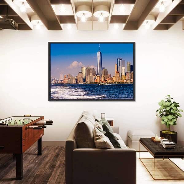 One World Trade Center Canvas Wall Art-3 Horizontal-Gallery Wrap-25" x 16"-Tiaracle