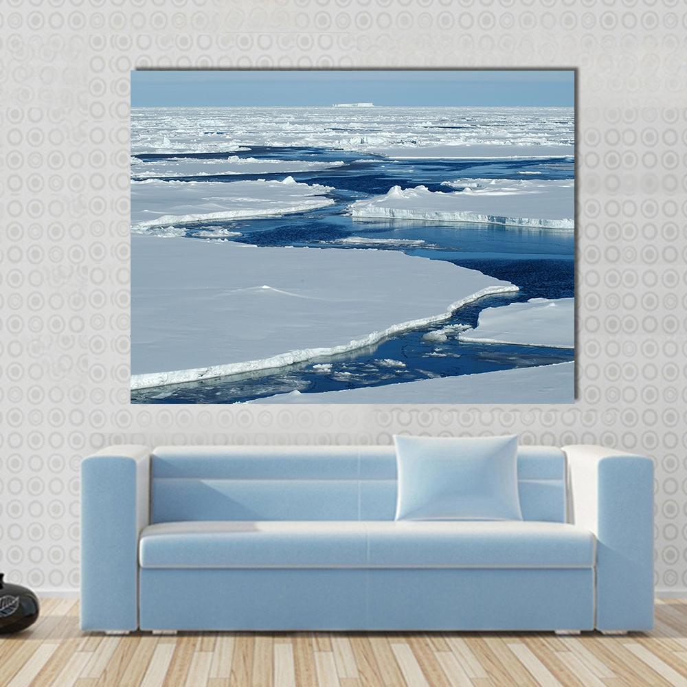 Antarctic Pack Ice Canvas Wall Art-1 Piece-Gallery Wrap-36" x 24"-Tiaracle