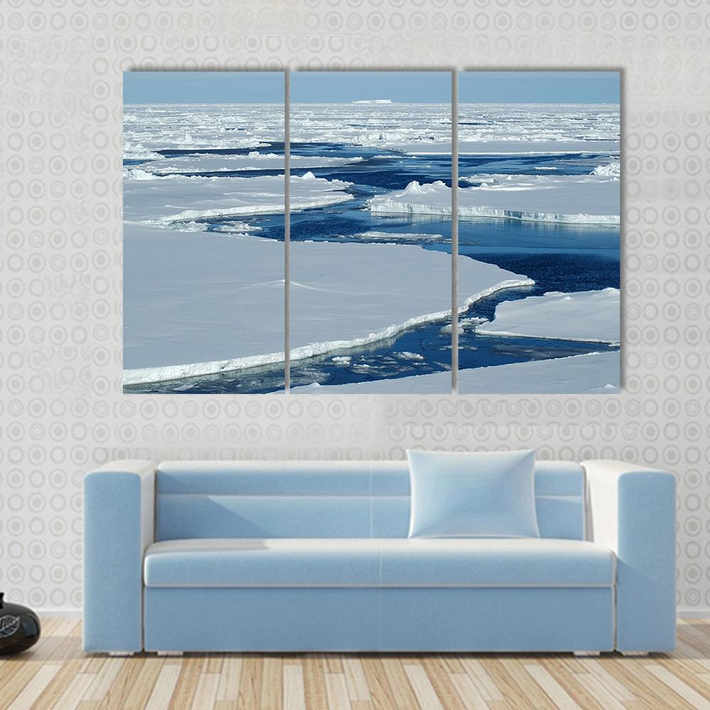 Antarctic Pack Ice Canvas Wall Art-4 Pop-Gallery Wrap-50" x 32"-Tiaracle