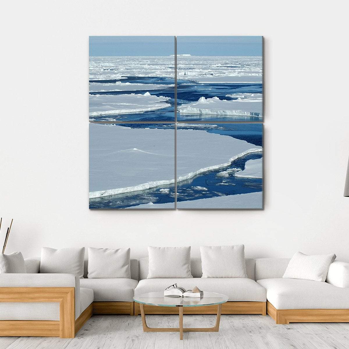 Antarctic Pack Ice Canvas Wall Art-4 Square-Gallery Wrap-17" x 17"-Tiaracle