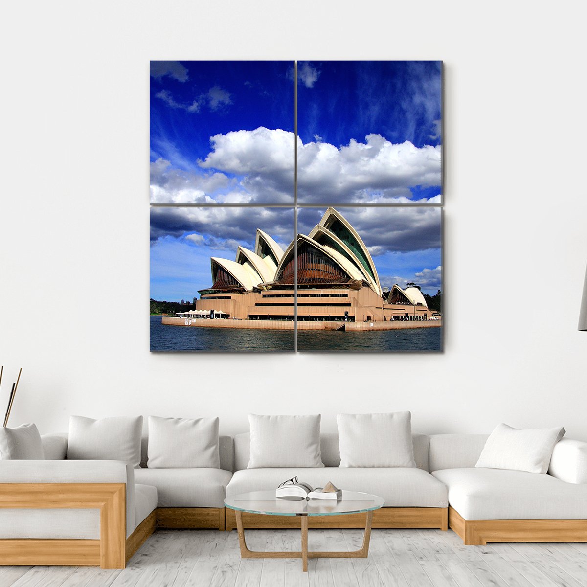 Opera House Sydney Canvas Wall Art-4 Square-Gallery Wrap-17" x 17"-Tiaracle