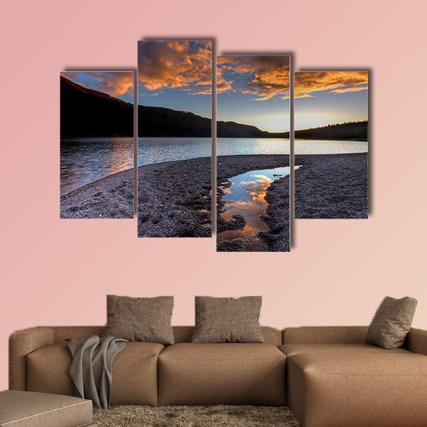 Pend Oreille Lake Canvas Wall Art-4 Pop-Gallery Wrap-50" x 32"-Tiaracle