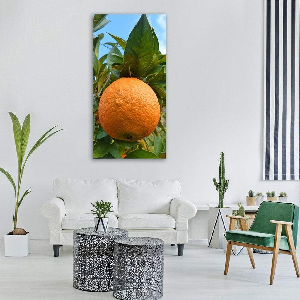 Orange Naranjo Tree Vertical Canvas Wall Art-1 Vertical-Gallery Wrap-12" x 24"-Tiaracle