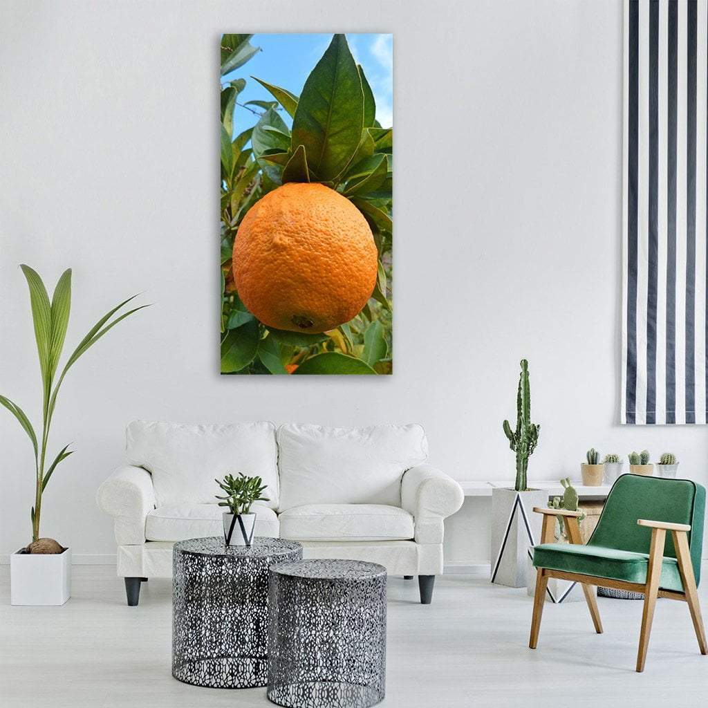 Orange Naranjo Tree Vertical Canvas Wall Art-3 Vertical-Gallery Wrap-12" x 25"-Tiaracle