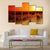 Orange Sunset In Desert Canvas Wall Art-5 Pop-Gallery Wrap-47" x 32"-Tiaracle
