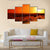 Orange Sunset In Desert Canvas Wall Art-5 Pop-Gallery Wrap-47" x 32"-Tiaracle