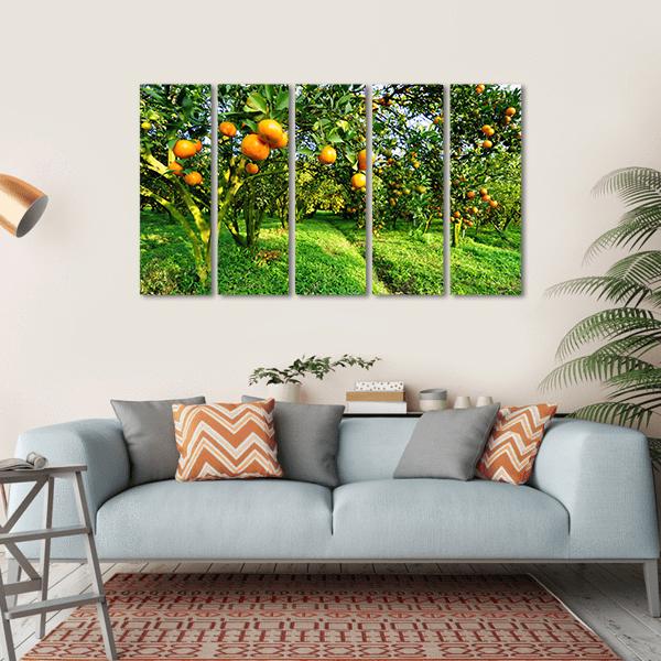 Orange Tree Canvas Wall Art-5 Horizontal-Gallery Wrap-22" x 12"-Tiaracle