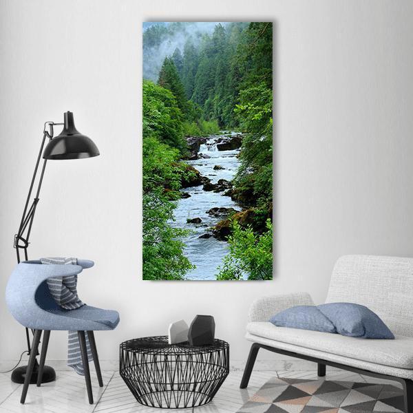 Oregon Water Landscape Vertical Canvas Wall Art-3 Vertical-Gallery Wrap-12" x 25"-Tiaracle