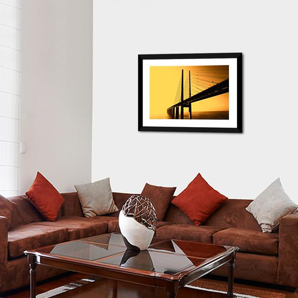 Oresund Bridge Canvas Wall Art-5 Horizontal-Gallery Wrap-22" x 12"-Tiaracle