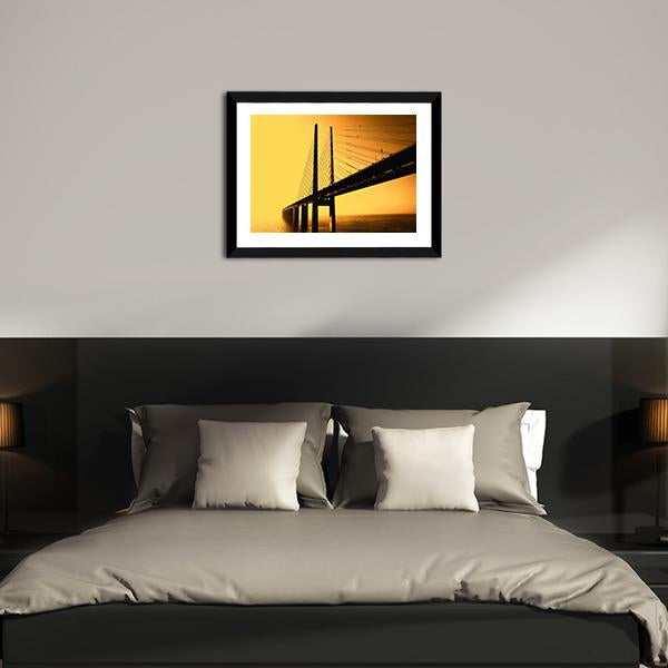 Oresund Bridge Canvas Wall Art-5 Horizontal-Gallery Wrap-22" x 12"-Tiaracle