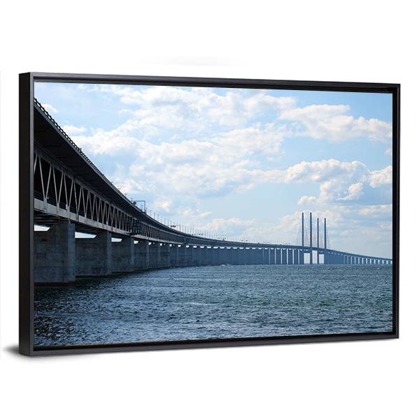 Oresundsbron Bridge Canvas Wall Art-3 Horizontal-Gallery Wrap-25" x 16"-Tiaracle