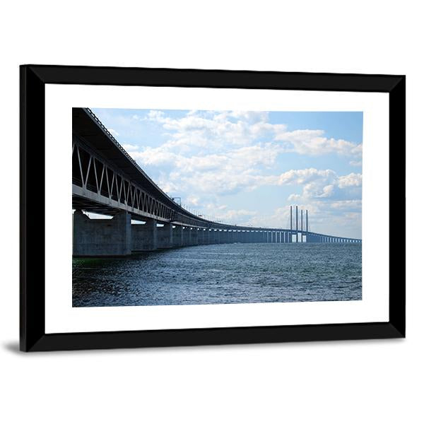 Oresundsbron Bridge Canvas Wall Art-3 Horizontal-Gallery Wrap-25" x 16"-Tiaracle