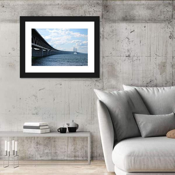 Oresundsbron Bridge Canvas Wall Art-3 Horizontal-Gallery Wrap-25" x 16"-Tiaracle