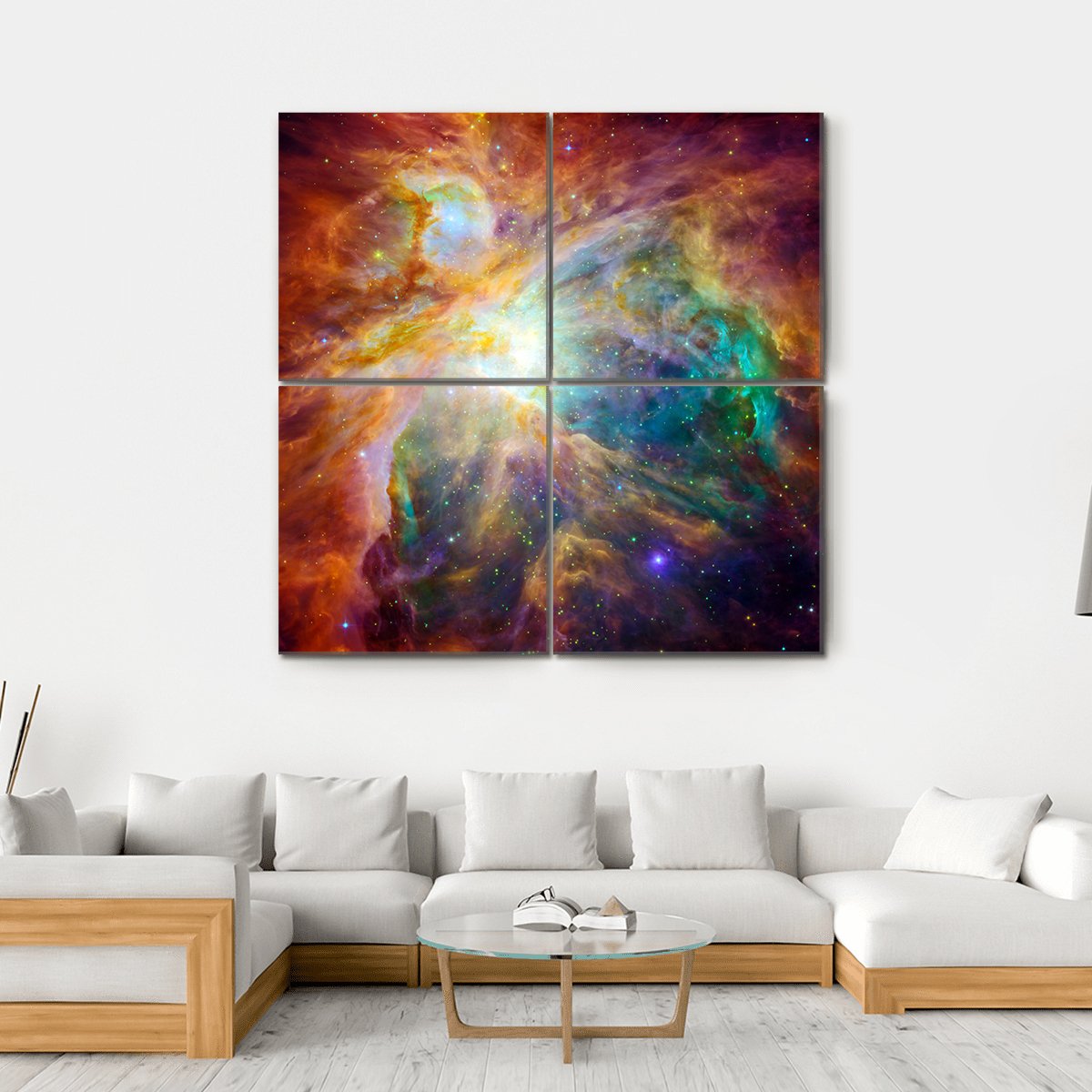 Cosmic Cloud Orion Nebula Canvas Wall Art-4 Square-Gallery Wrap-17" x 17"-Tiaracle
