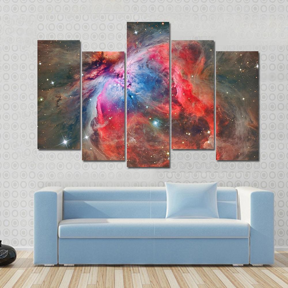 Orion Nebula Canvas Wall Art-5 Pop-Gallery Wrap-47" x 32"-Tiaracle