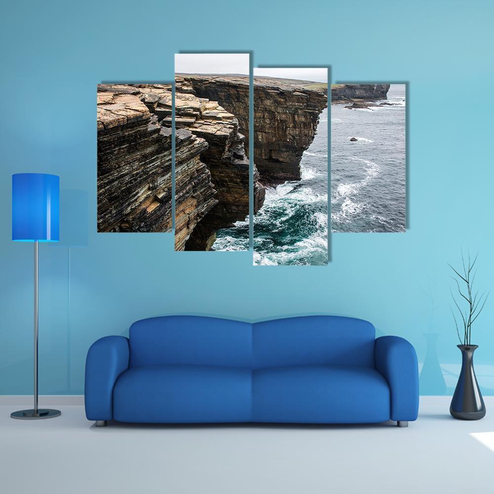 Yesnaby Cliffs Canvas Wall Art-4 Pop-Gallery Wrap-50" x 32"-Tiaracle
