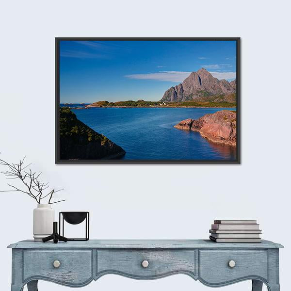 Orsvagvaer Village Canvas Wall Art-1 Piece-Floating Frame-24" x 16"-Tiaracle