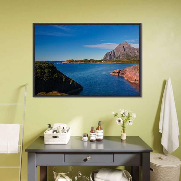 Orsvagvaer Village Canvas Wall Art-1 Piece-Floating Frame-24" x 16"-Tiaracle