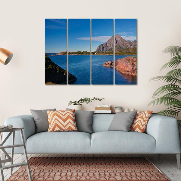 Orsvagvaer Village Canvas Wall Art-4 Horizontal-Gallery Wrap-34" x 24"-Tiaracle