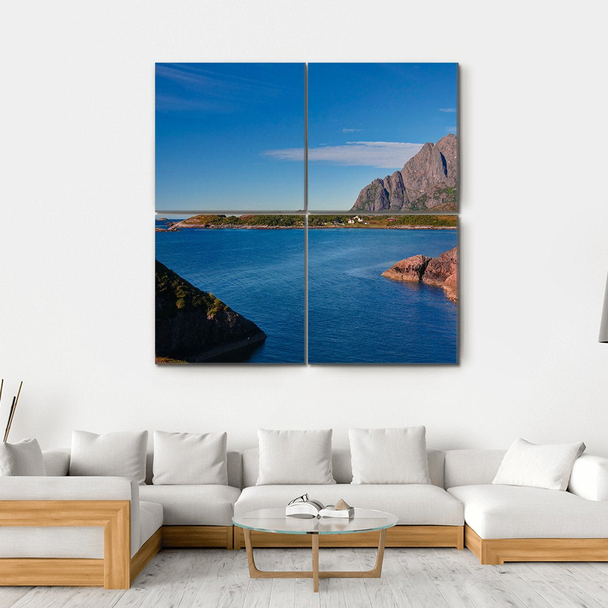 Orsvagvaer Village Canvas Wall Art-4 Square-Gallery Wrap-17" x 17"-Tiaracle