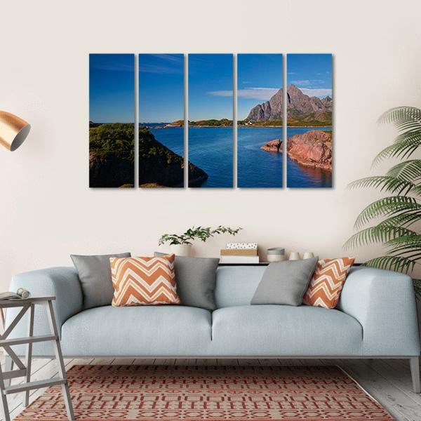 Orsvagvaer Village Canvas Wall Art-5 Horizontal-Gallery Wrap-22" x 12"-Tiaracle