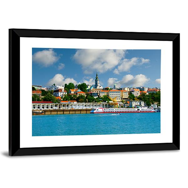 Orthodox Church From River Sava Panoramic Canvas Wall Art-1 Piece-36" x 12"-Tiaracle