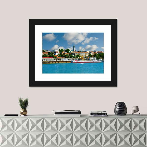 Orthodox Church From River Sava Panoramic Canvas Wall Art-1 Piece-36" x 12"-Tiaracle