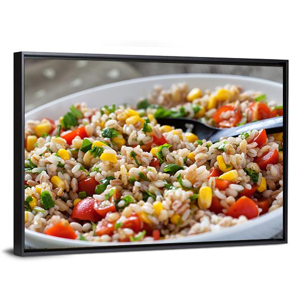 Orzo Salad Canvas Wall Art-3 Horizontal-Gallery Wrap-25" x 16"-Tiaracle