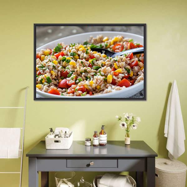 Orzo Salad Canvas Wall Art-1 Piece-Floating Frame-24" x 16"-Tiaracle