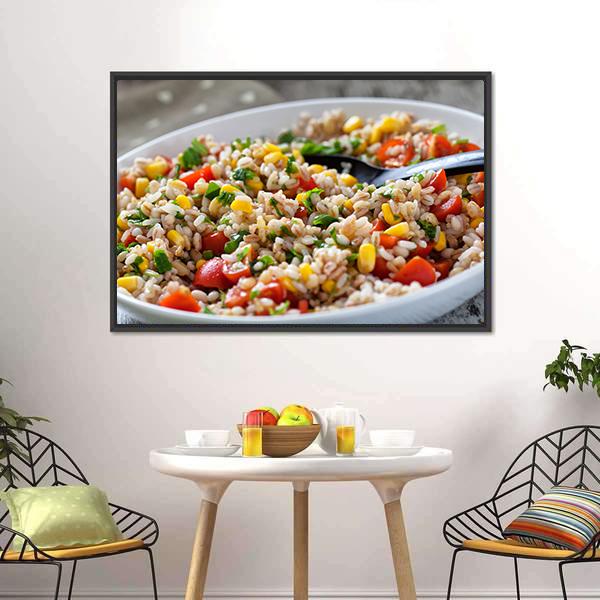 Orzo Salad Canvas Wall Art-3 Horizontal-Gallery Wrap-25" x 16"-Tiaracle