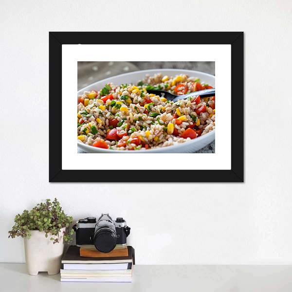 Orzo Salad Canvas Wall Art-1 Piece-Framed Print-20" x 16"-Tiaracle