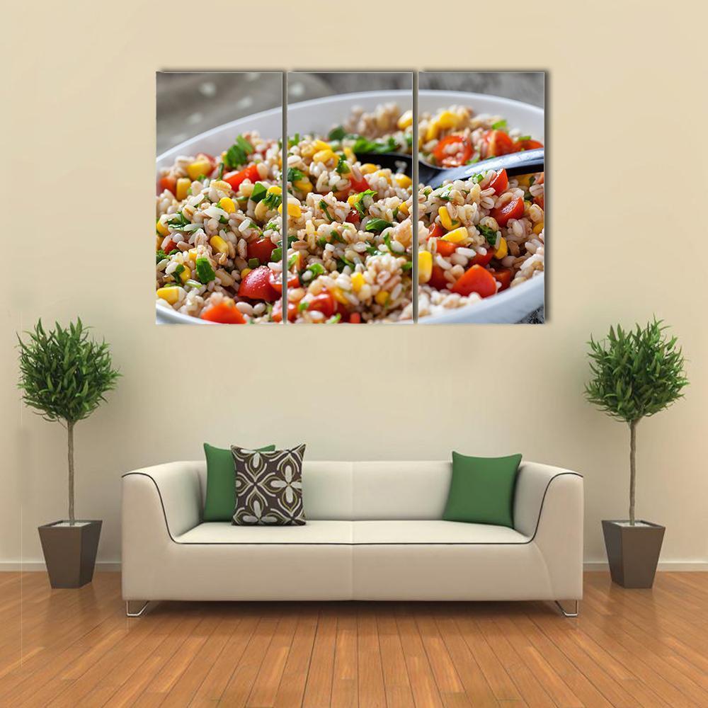 Orzo Salad Canvas Wall Art-3 Horizontal-Gallery Wrap-37" x 24"-Tiaracle
