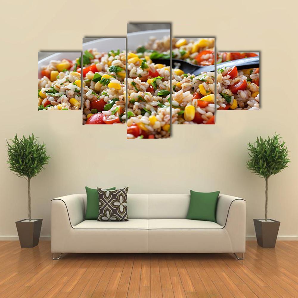Orzo Salad Canvas Wall Art-5 Star-Gallery Wrap-62" x 32"-Tiaracle