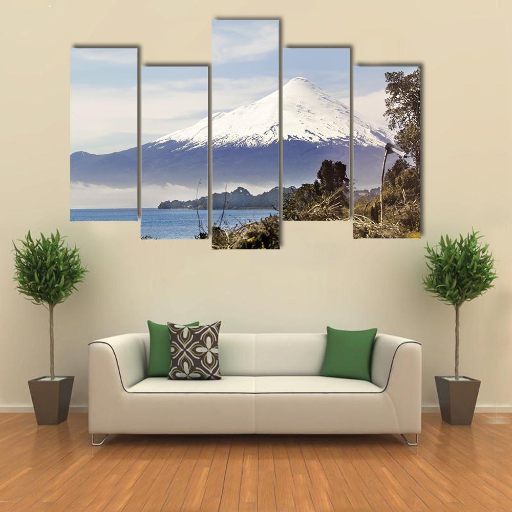 Osorno Volcano Behind Llanquihue Lake Canvas Wall Art-5 Pop-Gallery Wrap-47" x 32"-Tiaracle