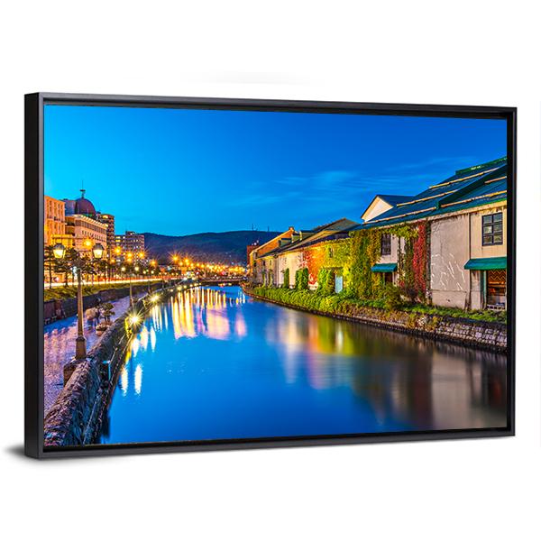 Otaru Canal Canvas Wall Art-3 Horizontal-Gallery Wrap-25" x 16"-Tiaracle