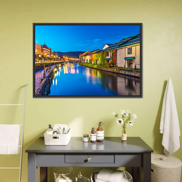 Otaru Canal Canvas Wall Art-3 Horizontal-Gallery Wrap-25" x 16"-Tiaracle