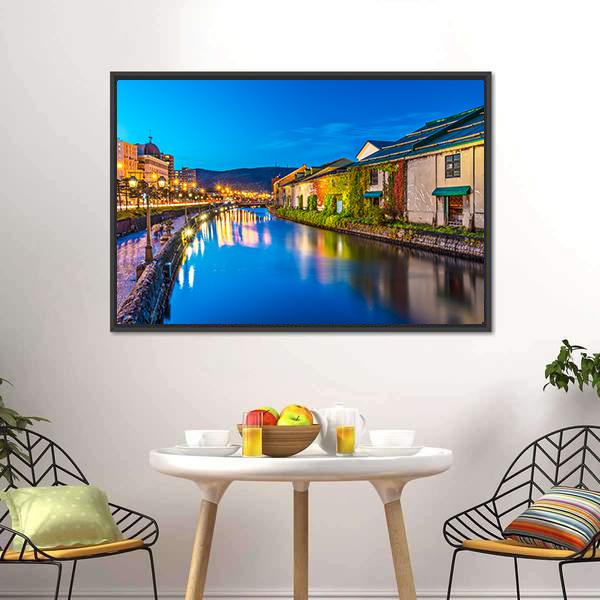 Otaru Canal Canvas Wall Art-3 Horizontal-Gallery Wrap-25" x 16"-Tiaracle