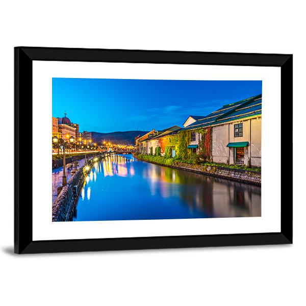 Otaru Canal Canvas Wall Art-3 Horizontal-Gallery Wrap-25" x 16"-Tiaracle
