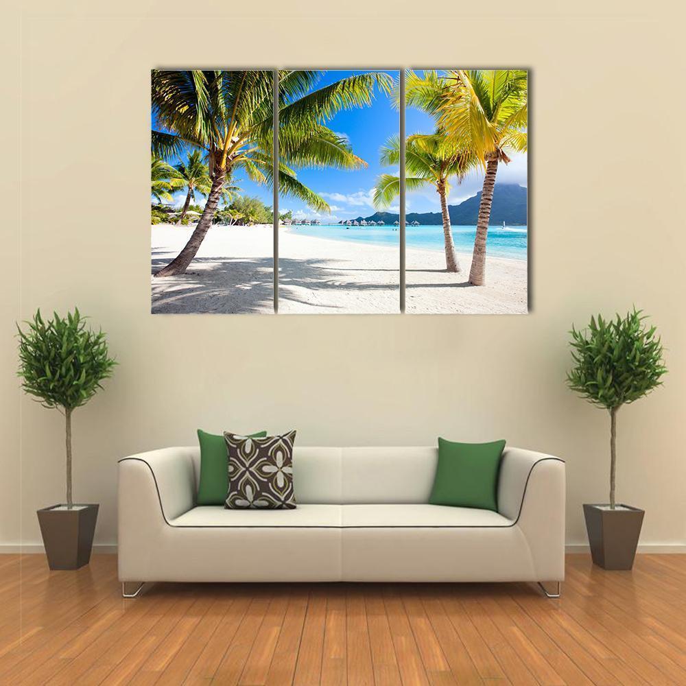 Otemanu Mountain On Bora Bora Island Canvas Wall Art-4 Pop-Gallery Wrap-50" x 32"-Tiaracle