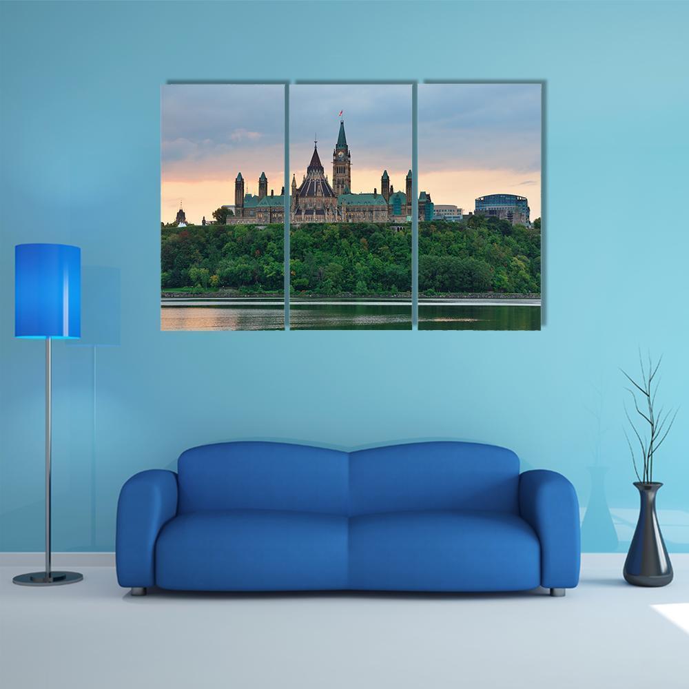 Ottawa City Skyline Canvas Wall Art-3 Horizontal-Gallery Wrap-37" x 24"-Tiaracle