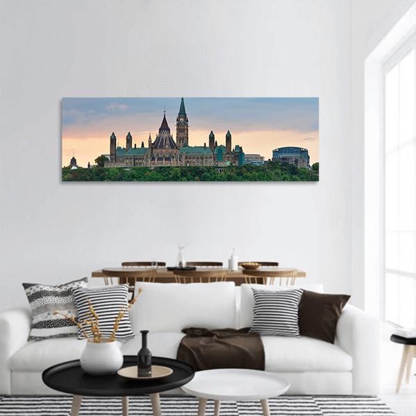 Ottawa City Skyline Panoramic Canvas Wall Art-1 Piece-36" x 12"-Tiaracle