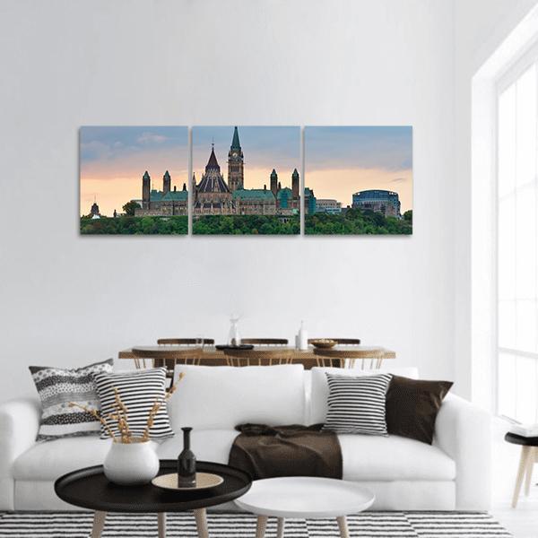 Ottawa City Skyline Panoramic Canvas Wall Art-1 Piece-36" x 12"-Tiaracle