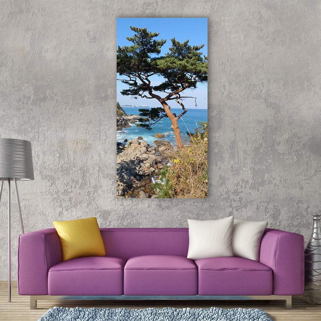 Outdoors Scenery Of Sea Beach Vertical Canvas Wall Art-1 Vertical-Gallery Wrap-12" x 24"-Tiaracle