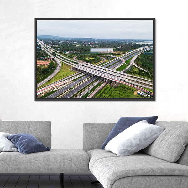 Over Road City Highway In China Panoramic Canvas Wall Art-1 Piece-36" x 12"-Tiaracle