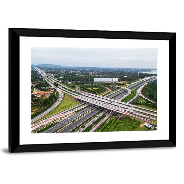 Over Road City Highway In China Panoramic Canvas Wall Art-1 Piece-36" x 12"-Tiaracle