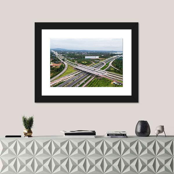 Over Road City Highway In China Panoramic Canvas Wall Art-1 Piece-36" x 12"-Tiaracle
