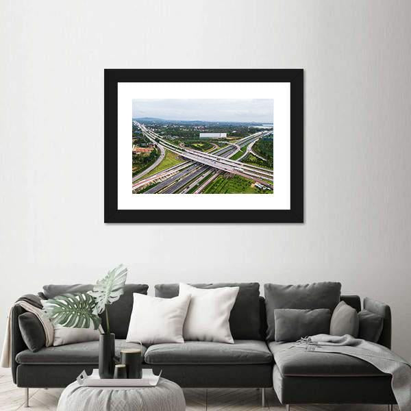 Over Road City Highway In China Panoramic Canvas Wall Art-1 Piece-36" x 12"-Tiaracle
