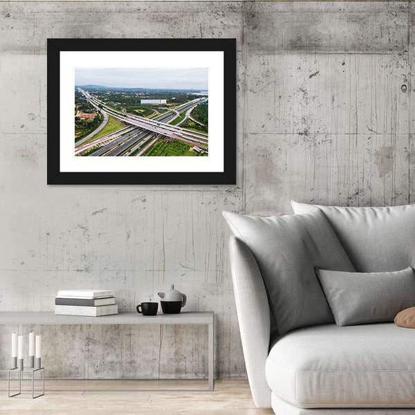 Over Road City Highway In China Panoramic Canvas Wall Art-1 Piece-36" x 12"-Tiaracle